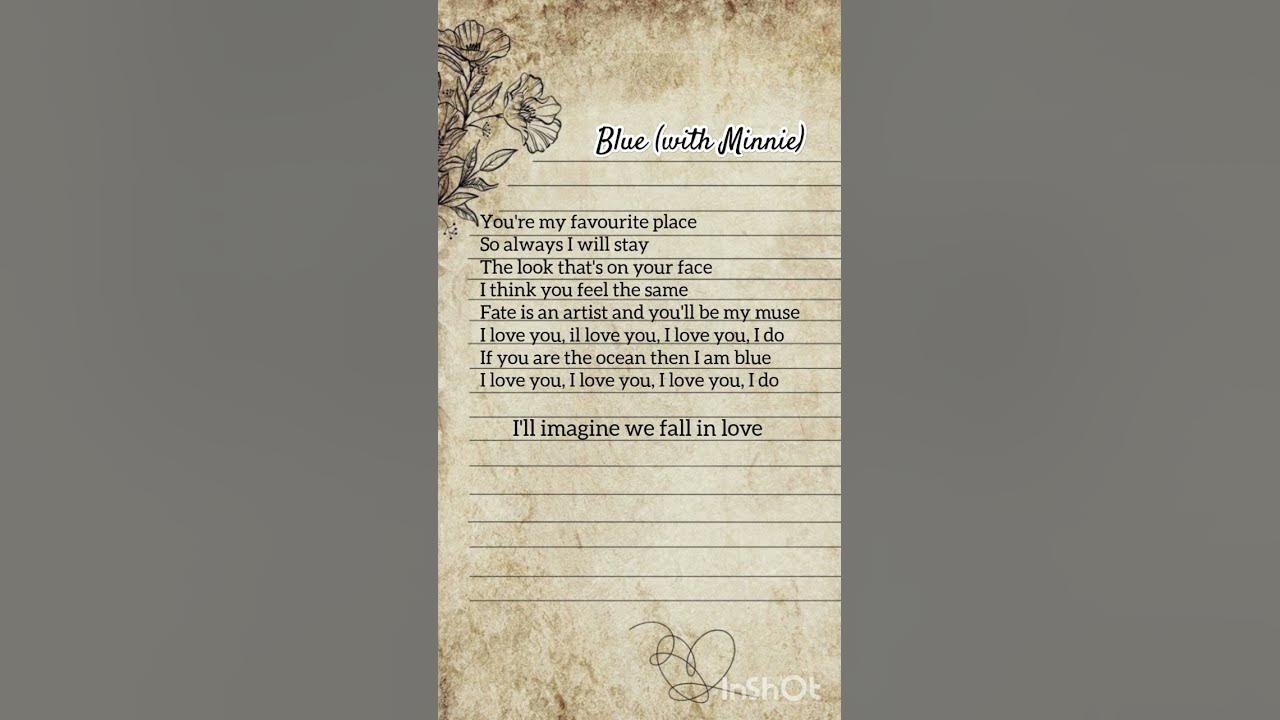Blue with Minnie (of (G)I-DLE ) lyrics ✨ #blue #yungkai #minnie #gidle #kpop #lyrics #shorts #song