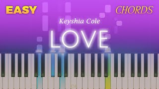 Video thumbnail of "Keyshia Cole - Love - EASY Piano CHORDS TUTORIAL by Piano Fun Play"