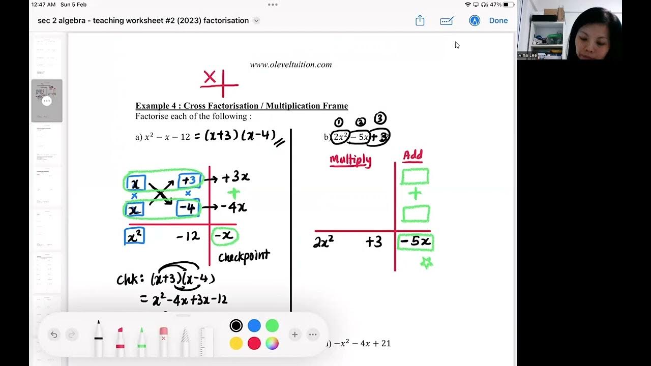 Sec 2 Algebra Tw 2 Example 4 Cross Factorisation YouTube sec-2-algebra-tw-2-example-4-cross-factorisation-youtube