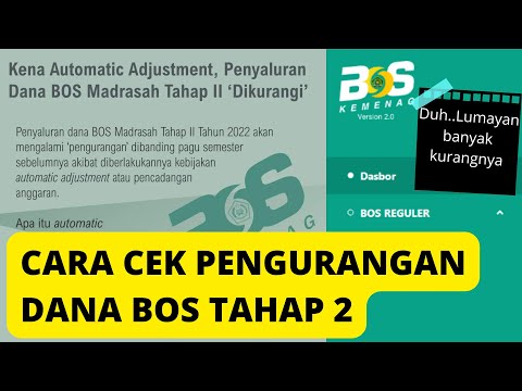 BOS TAHAP 2 2022 // Cara Cek Dana BOS setelah terkena Automatic Adjusment (Pencadangan Anggaran)