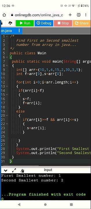 How to get first and second smallest number from array in java ??? # ...