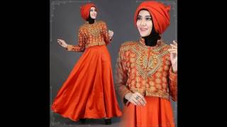 Model Baju muslim orange terbaru