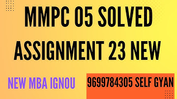 ignou mmpc 05 solved assignment 2022-23  pdf