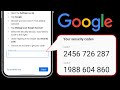 How to Check Security Code Of Google account | Google Security Code