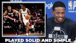 DeAaron Fox on How Spurs Playing Solid Basketball Lead to Game 4 Win in Portland