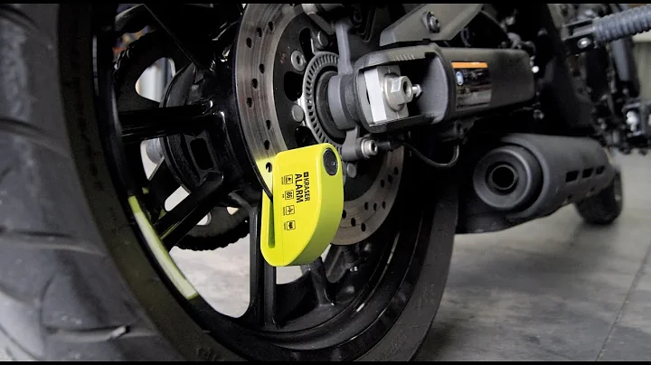 KRASER 6Y Alarm Disc Lock Anti-Theft Moto Padlock Brake Lock + Cable & Bag, Motorbike Scooter Bike