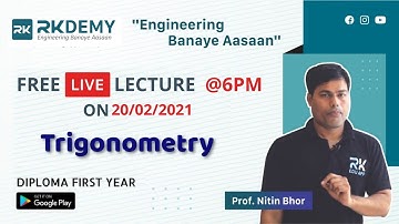 Trigonometry of Compound Angle | SEM - I | Maths - I | Diploma | Nitin Sir | RKDEMY