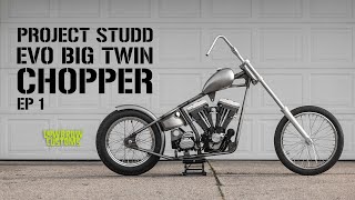 「CHOPPER BUILDER」　RUDEBLACK 34×34 Project Studd - 1993 Harley Big Twin Evo Chopper Build