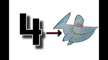 How to Draw a Shark Using the Number 4 | Fun & Easy Drawing Trick for Beginners