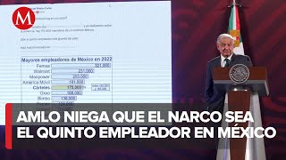 AMLO presenta gráfica y rechaza que el narco sea el quinto empleador en México