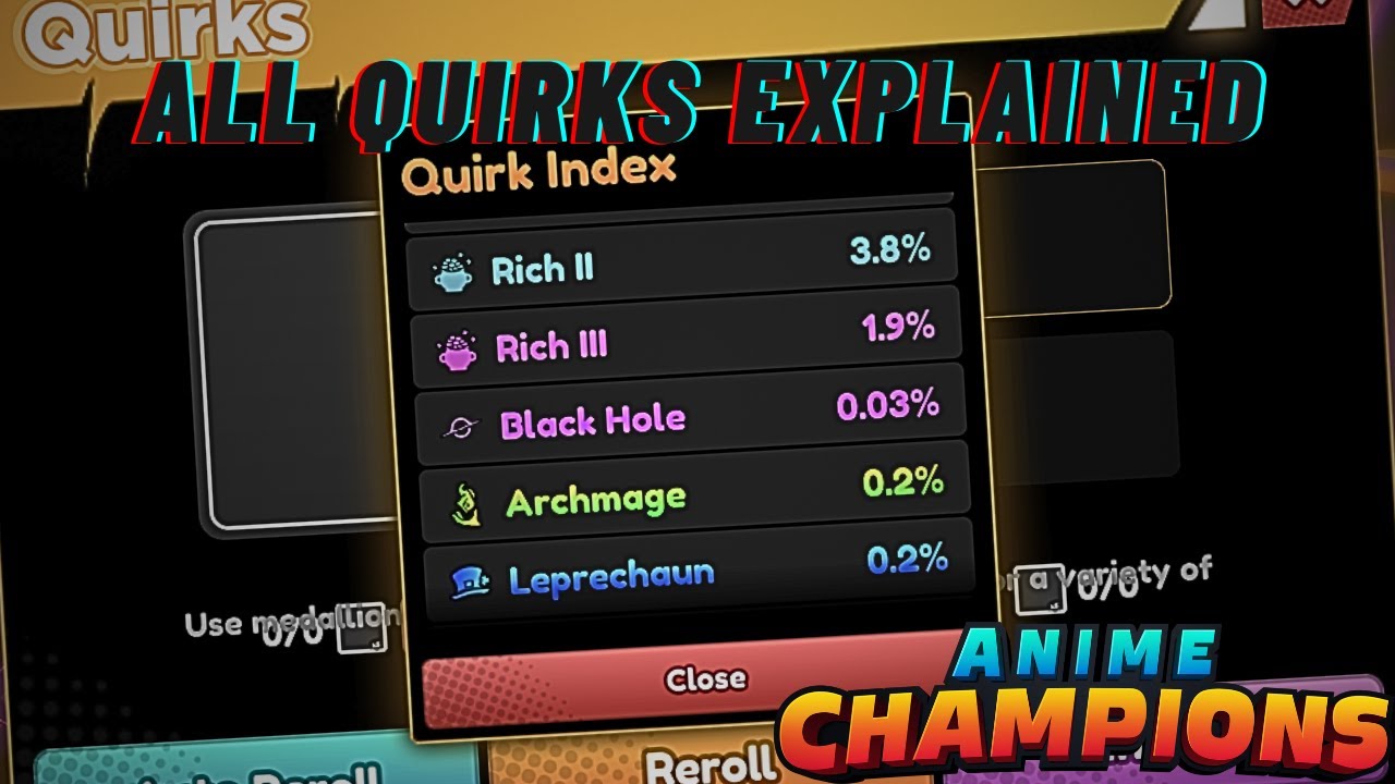 Anime Champions Simulator Quirks - All Quirks Listed! - Droid Gamers