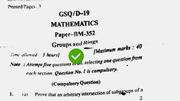2019 Kuk BSc 5th Sem Maths Groups & Rings Question Paper