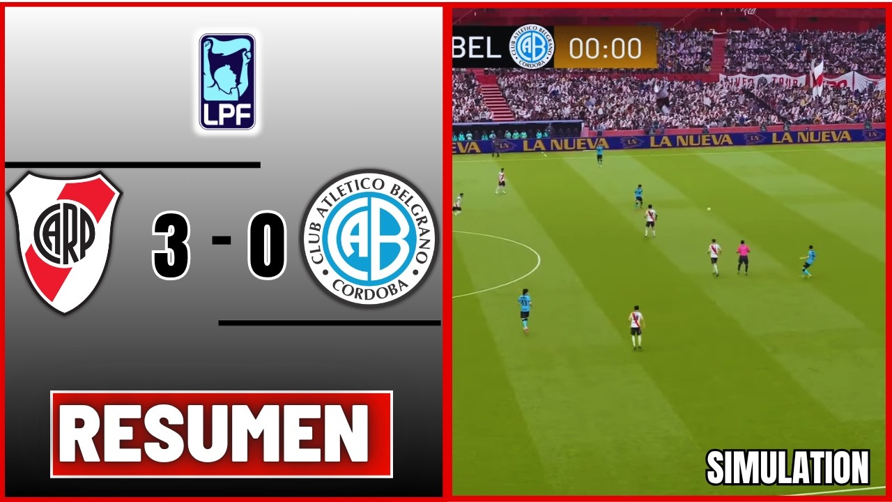 🔴 RIVER PLATE 3-0 BELGRANO 🏆 LIGA PROFESIONAL ARGENTINA 2026 RESUMEN | PARTIDO SIMULADO