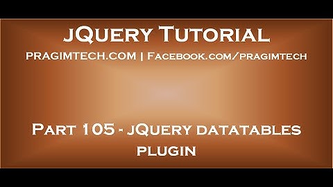 jQuery datatables plugin