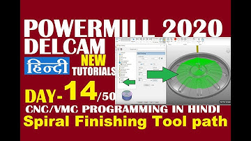 Delcam Powermill 2020 Hindi Tutorials: Spiral Finishing Tool path & Radial Finishing Tool path