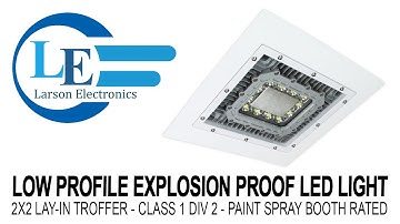 Low Profile Explosion Proof LED Light - 2x2 Lay-In Troffer - Class 1 Div 2 - Paint Spray Booth Rated