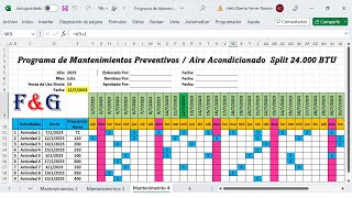 Elaboración de Programa de Mantenimiento Mes por Mes y Frecuencia en Horas de Uso   Plantilla Super