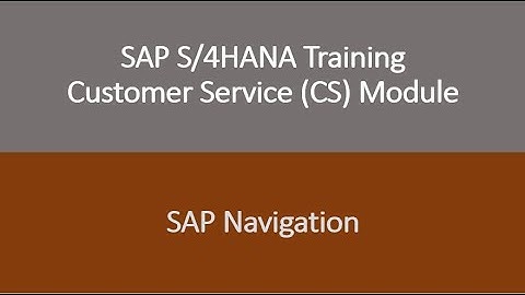 Video 02 - SAP S/4HANA Customer Service (CS) module Training - Navigation in SAP.