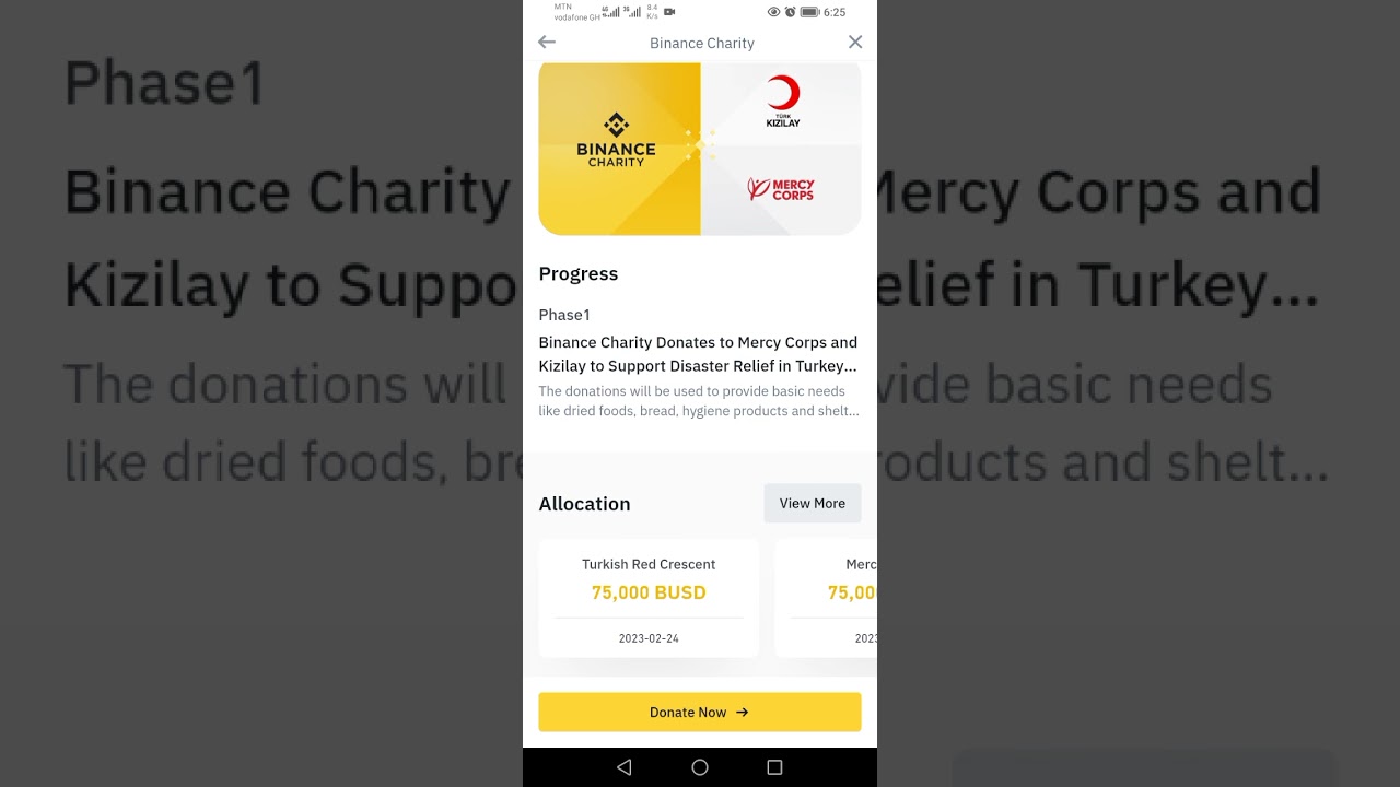 A video tutorial on Binance Charity