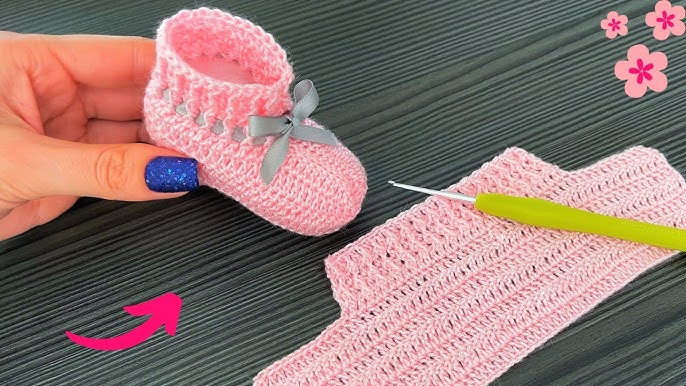 Como hacer Bonitos calcetines a crochet medias para bebé 3 a 6 meses lindo  crochet 