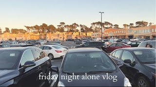 friday night alone vlog | grocery shopping, cooking thai curry, spending time with myself
