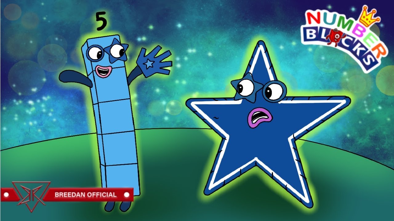 Numberblocks How To Draw Numbers 5 Meet In Space With Star Coloring ...