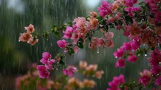 Relaxing Rain Sounds on Flowers 🌧️ Sleep, Study & Calm Nature Ambience with 3 Hours of Rain Sounds