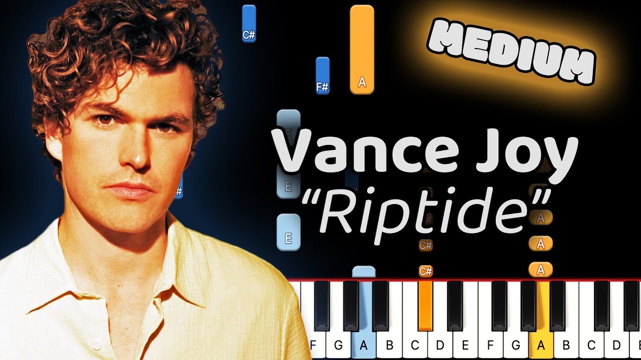 Riptide Vance Joy Piano Lesson! (Medium)