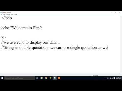 how to run hello world program in php