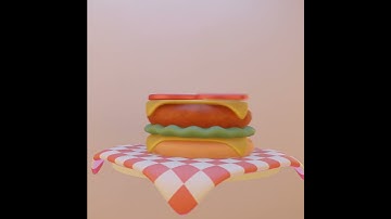 3d blender burger