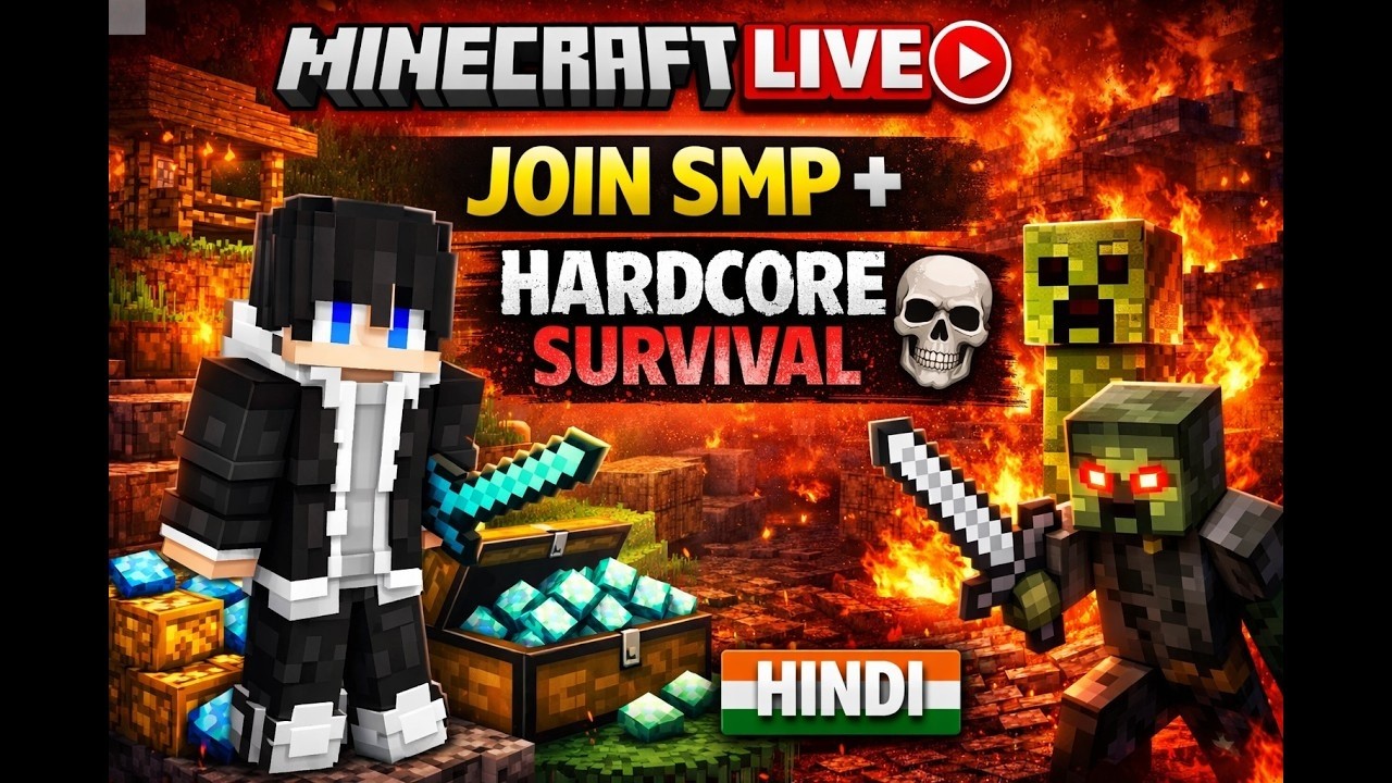 MINECRAFT LIVE 🔴 | JOIN SMP + Survival Fun 🔥 Hindi - YouTube