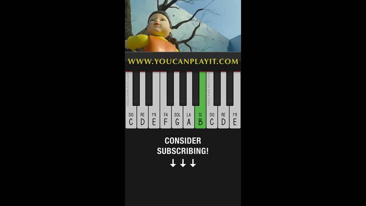 Squid Game EASY Piano Tutorial Red Light Green Shorts PianoTutorial SquidGame