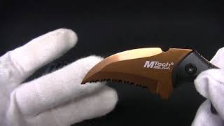 M Tech USA■ オレンジ カランビット【波刃】【アルミニウム】ホークビル