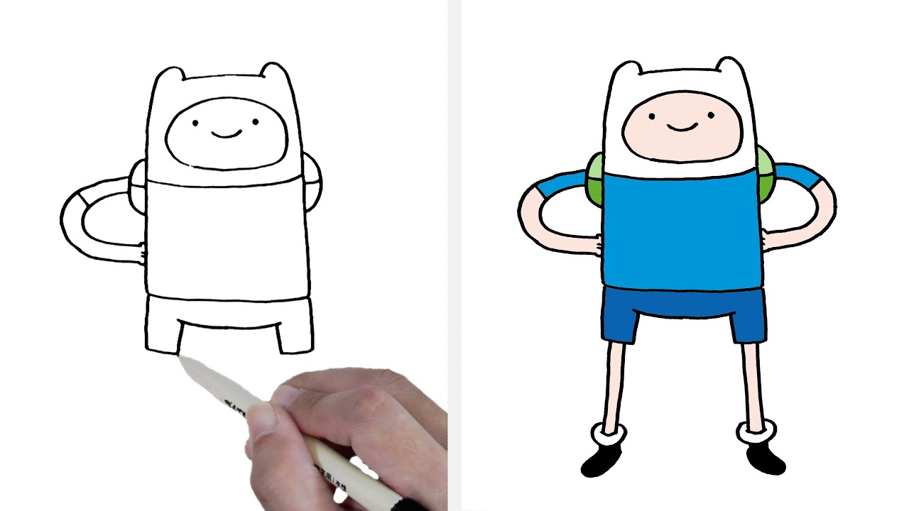 How to draw Finn | Adventure Time - YouTube