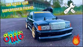 WE FIXED our SUPER TUNED Tamiya MERCEDES 190E Cosworth!