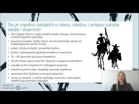 Hrvatski jezik 2.r. SŠ - Vitez tužnoga lika u Cervantesovu romanu Bistri vitez Don Quijote od Manche