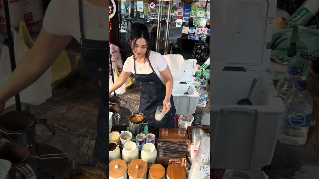 1 2 3  Welcome to Ploysai Caf&eacute;. Enjoy our Thai Tea! 🥃 #ploysai_coffee #beautiful #streetfood #cafe