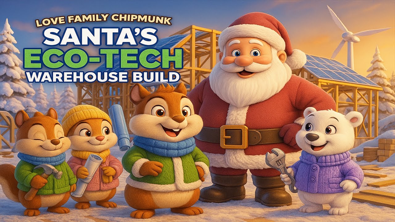 Love Family Chipmunk: Santa’s Eco-Tech Warehouse Build | Teamwork, Kindness & Christmas Magic