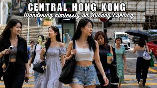 A Crowded Sunday| Wandering Aimlessly in Central District Hong Kong 🇭🇰 | 4K Walk
