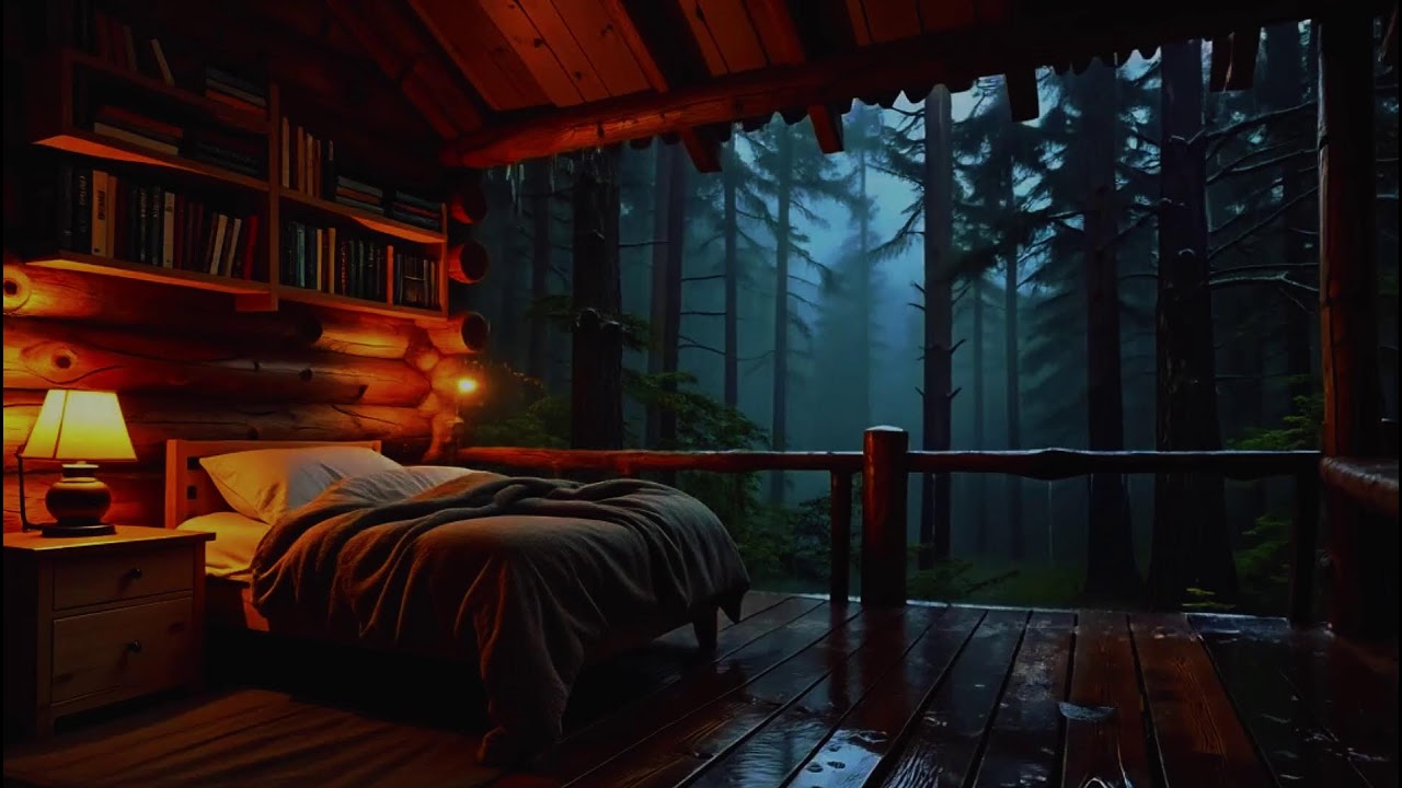 Calming Midnight Rainfall on Metal Roof with Soft Thunder | Cozy ASMR Sounds for Sleep