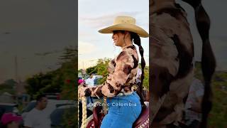 A Beautiful Cowgirl With Style And Grace Rides Her Horse With Elegance.