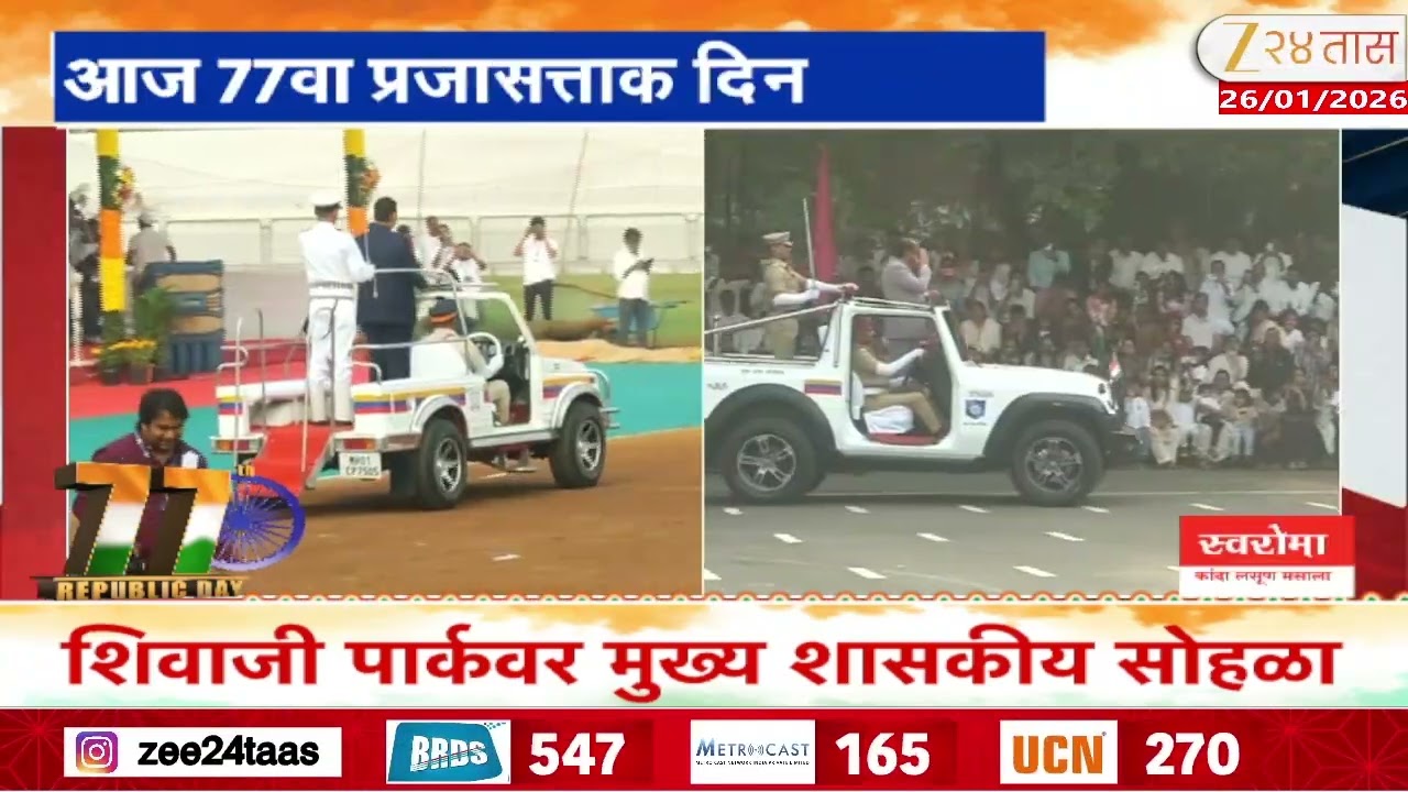 Mumbai Flag Hoisting | राज्यभरात प्रजासत्ताक दिनाचा उत्साह, शिवाजी पार्कवर मुख्य शासकीय सोहळा