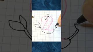 How to draw a crab by number 92 | #shorts #youtubeshorts #crabdrawing #numberdrawing