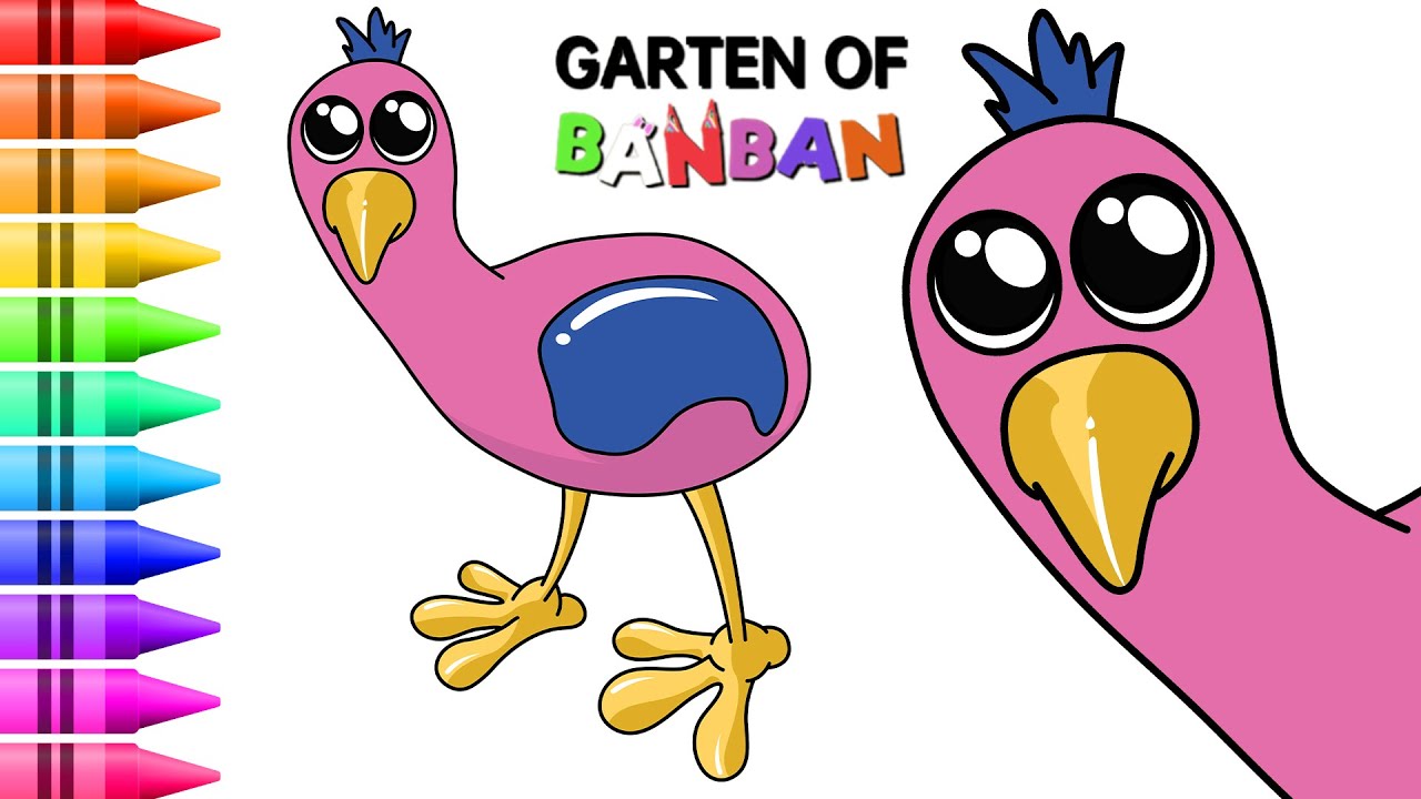 Como dibujar Baby Opila Bird de Garten of Banban - Como desenhar