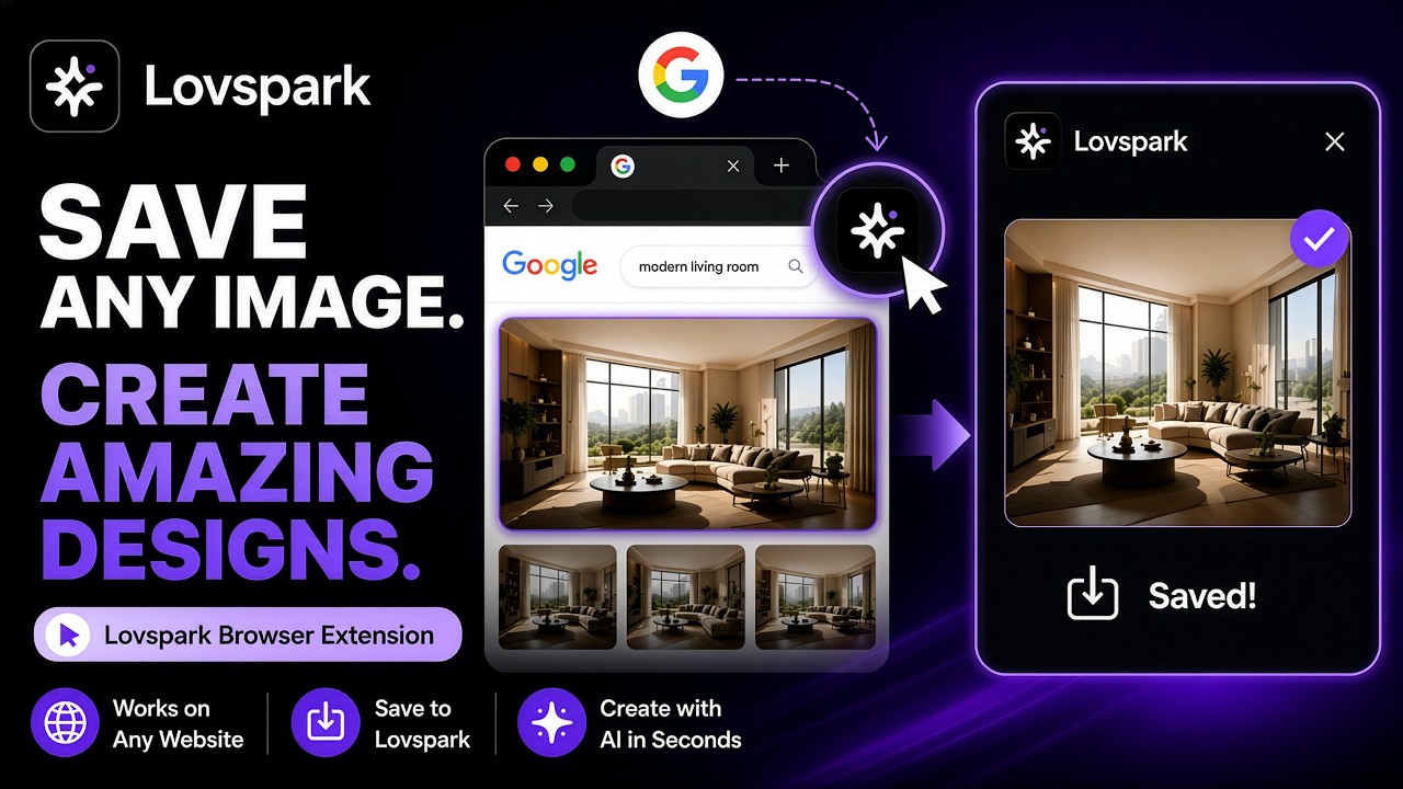 How to Use the Lovspark AI Browser Extension | Save Design Inspiration Instantly