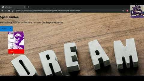 How to create a split button in html and css
