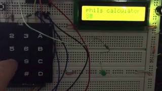 Calculator using PIC 16f690 microcontroller, 4×4 matrix keyboard and 16×2 LCD display coded in C