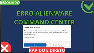 Alienware Command Center - Error 0x803F8001 - Resolved!