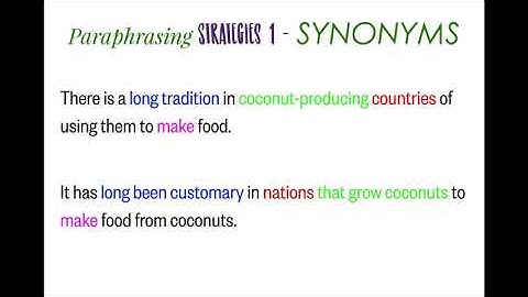 O Level English Language: Summary (Coconuts) Part 2 - Paraphrasing Strategies