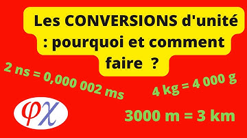 Méthode - Comprendre les conversions d’unités - Phychiers